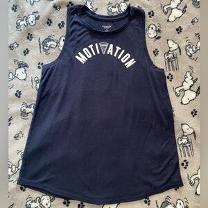 Old Navy Active Motivation pizza Tank Navy Size M